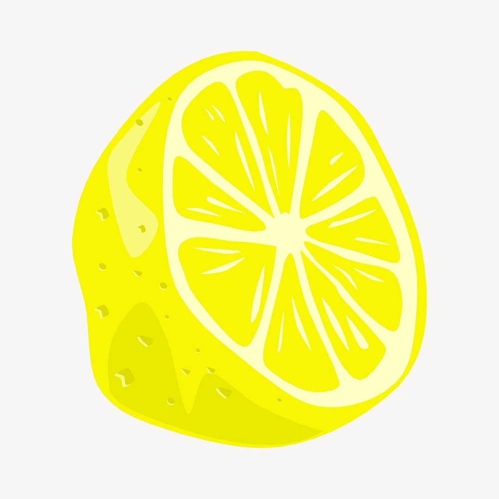 Lemon clipart, fruit illustration. Free public domain CC0 image.