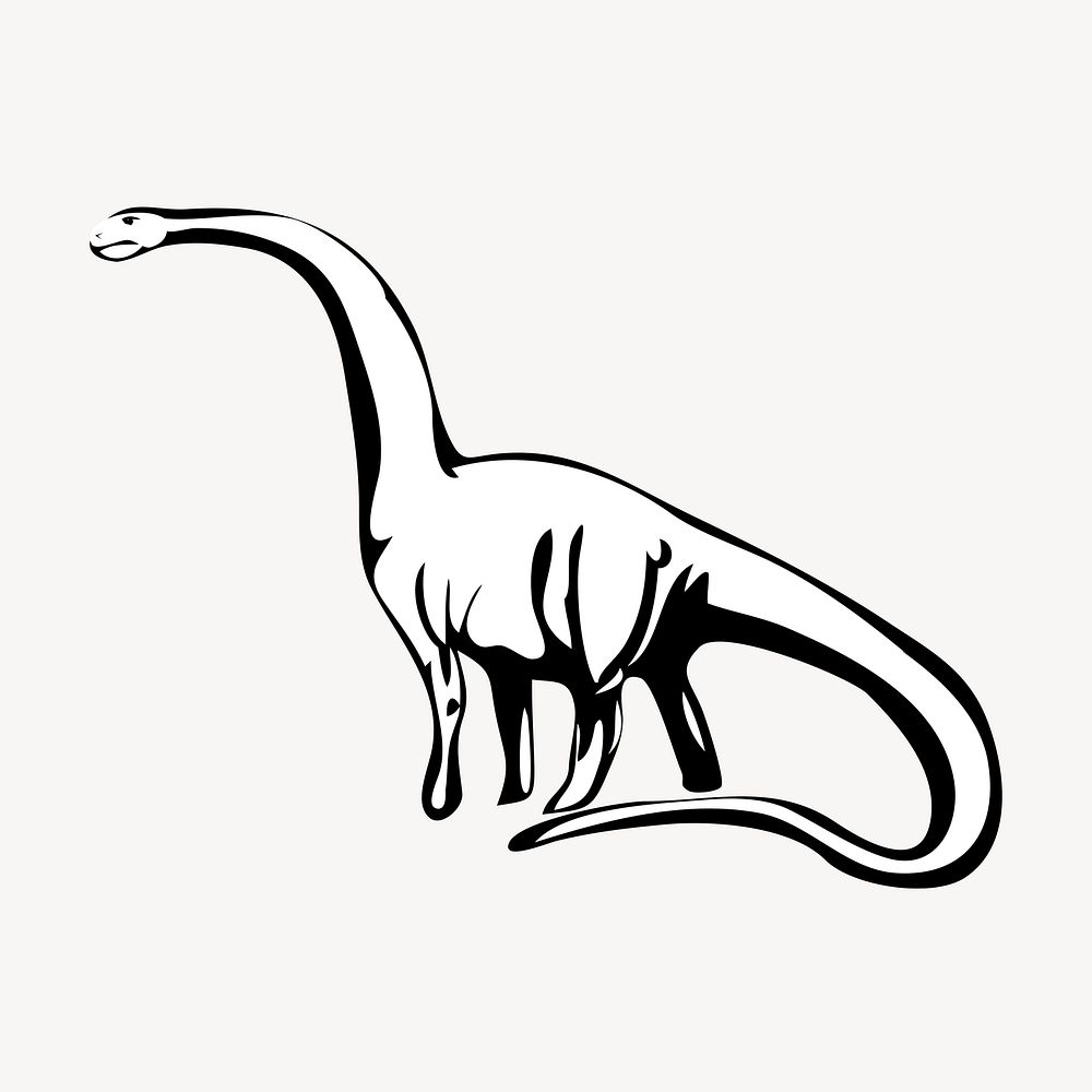 Long-neck dinosaur clipart, extinct animal illustration. Free public domain CC0 image.