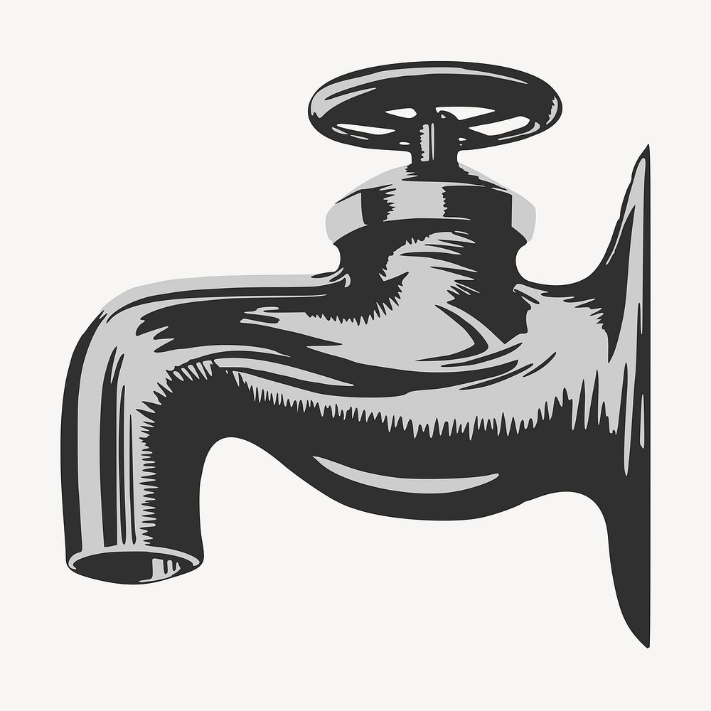 Tap clipart, water utility illustration. Free public domain CC0 image.