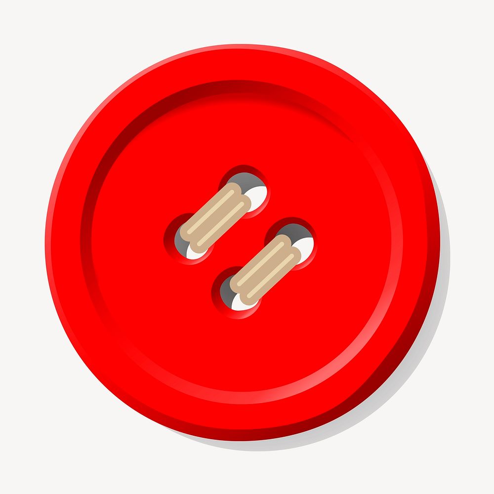 Red button clipart, object illustration. Free public domain CC0 image.
