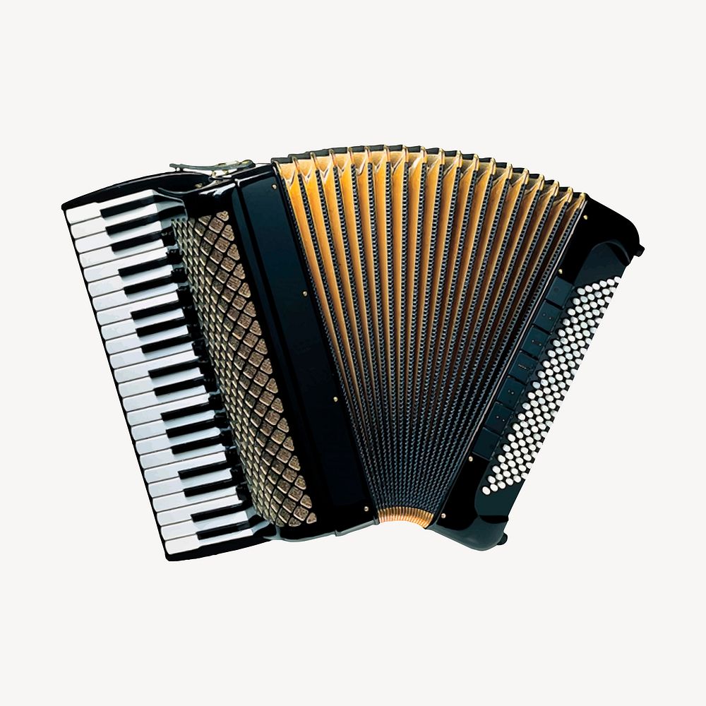 Accordion clipart, musical instrument illustration. Free public domain CC0 image.