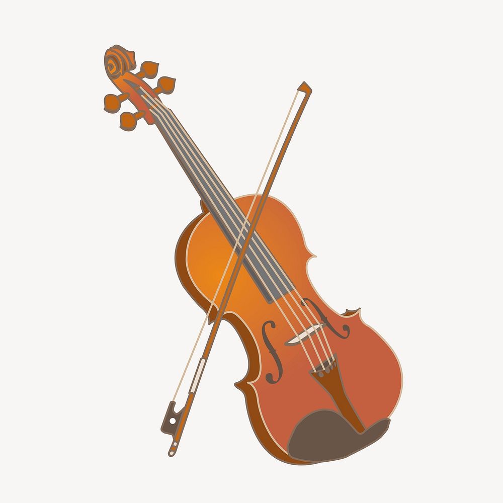 Violin clipart, musical instrument illustration. Free public domain CC0 image.