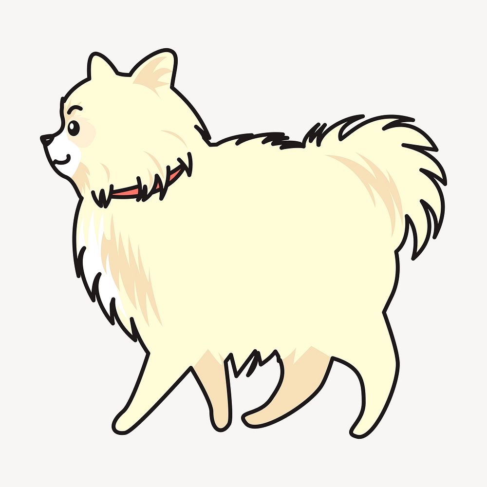 Pomeranian dog clipart, animal illustration. Free public domain CC0 image.
