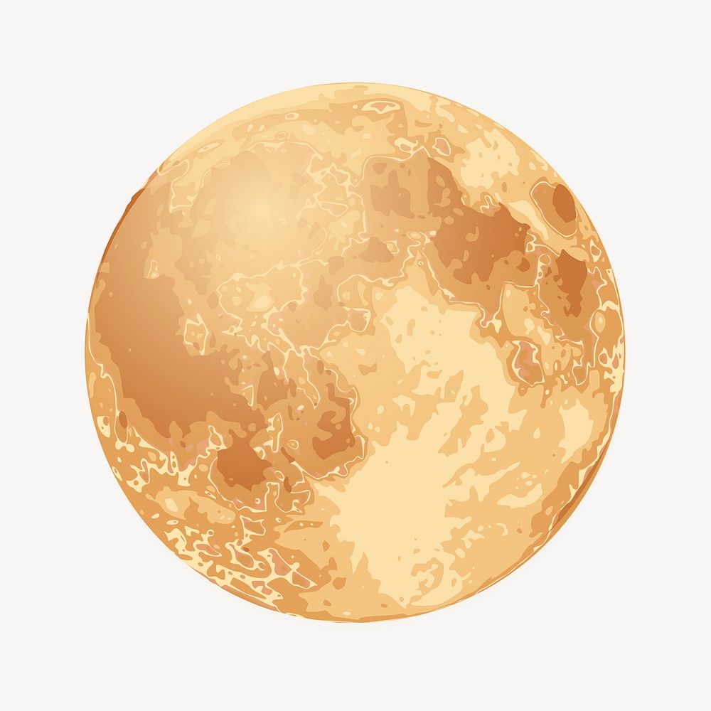 Full moon clipart, astronomy illustration. Free public domain CC0 image.