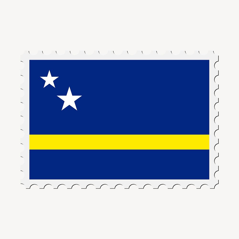 Curacao flag clipart, postage stamp. Free public domain CC0 image.