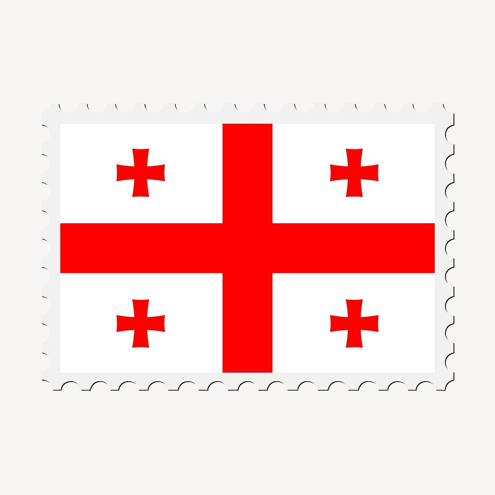 Georgia flag clipart, postage stamp. Free public domain CC0 image.