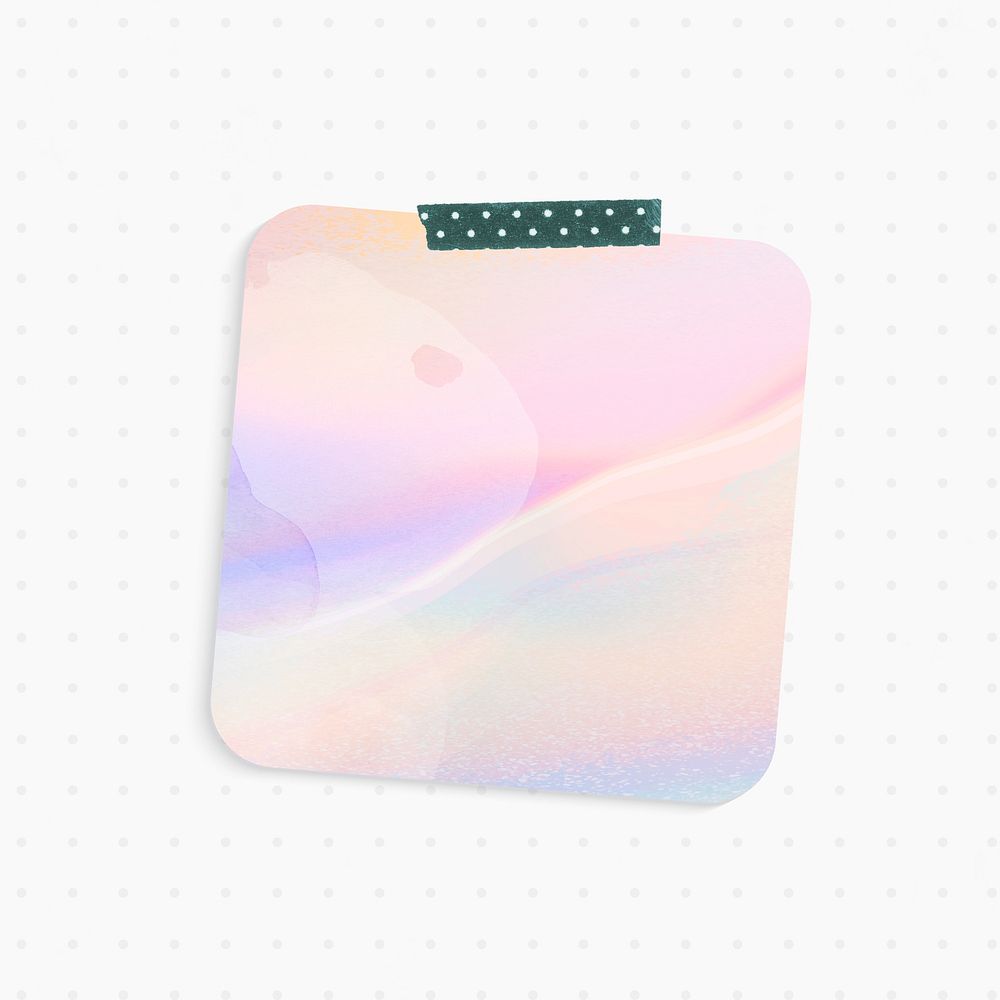 Holographic reminder psd with square shape and washi tape
