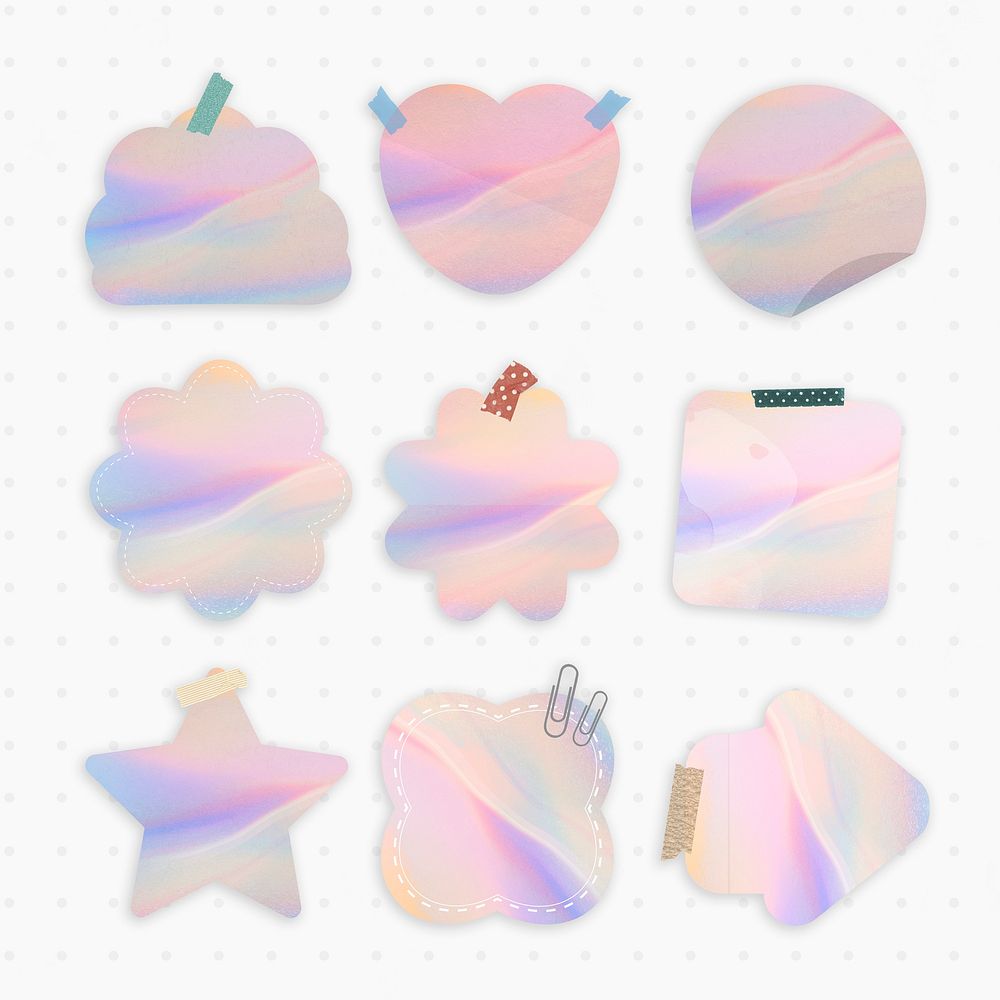 Holographic paper note psd set