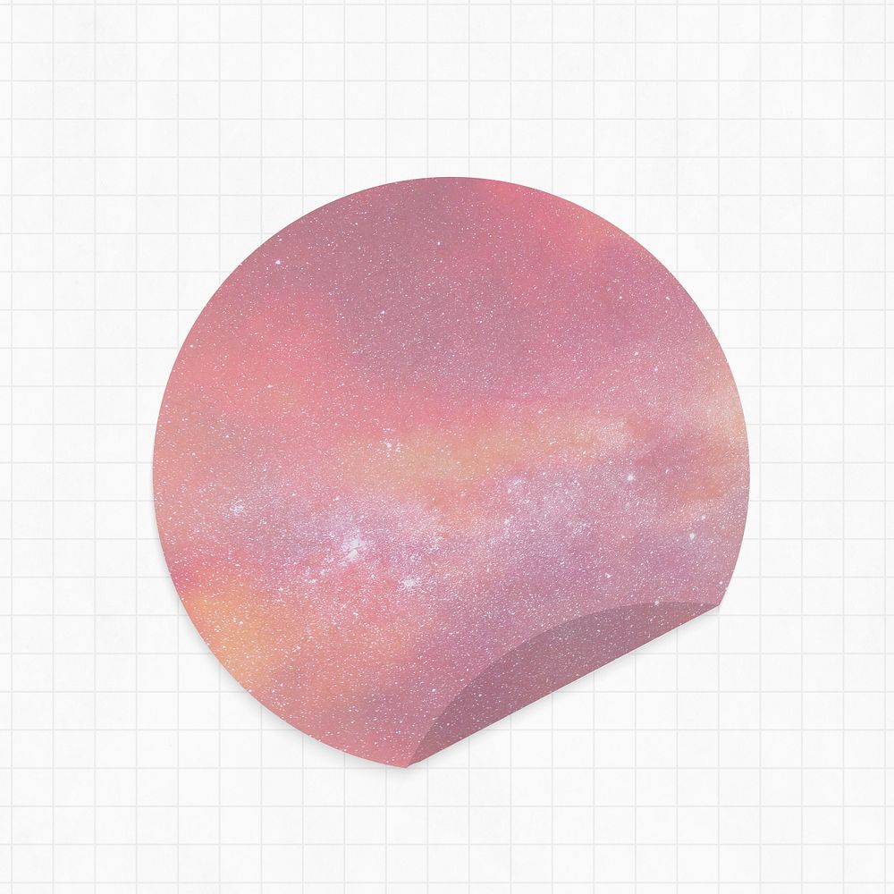 Reminder psd with pink galaxy background round shape