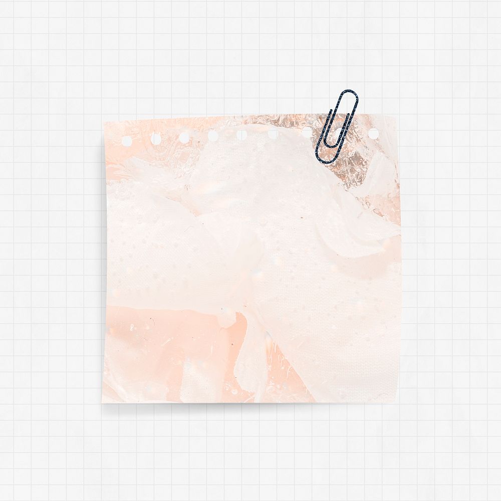 Note paper psd with orange watercolor background