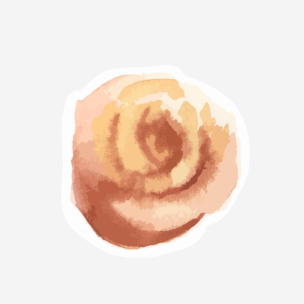 Classic golden rose hand drawn watercolor flower
