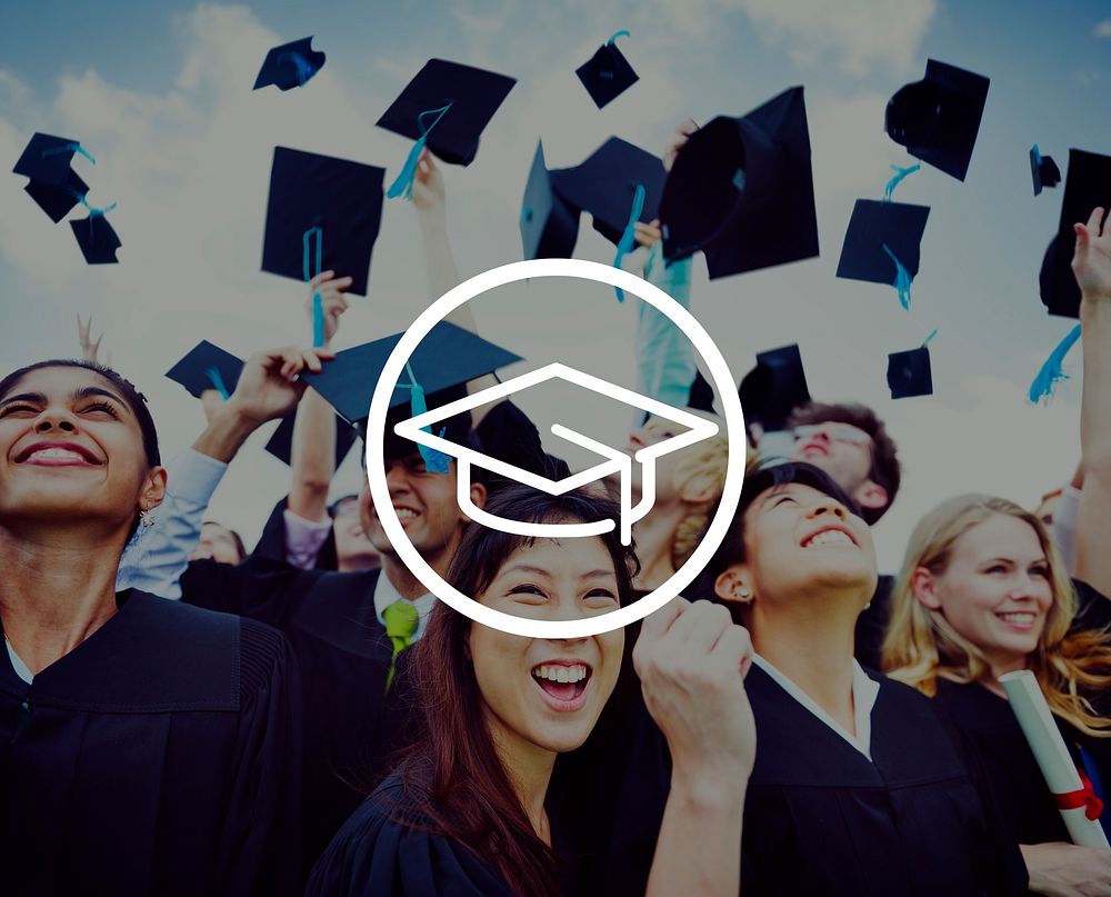Graduation Caps Achievement Education Success Concept