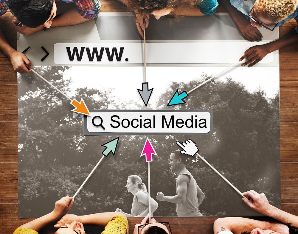 Internet Connection Searching Social Media Word Concept