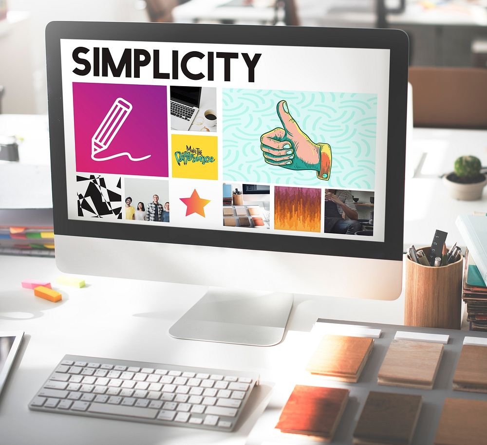 Computer Art Simplicity Working Concept