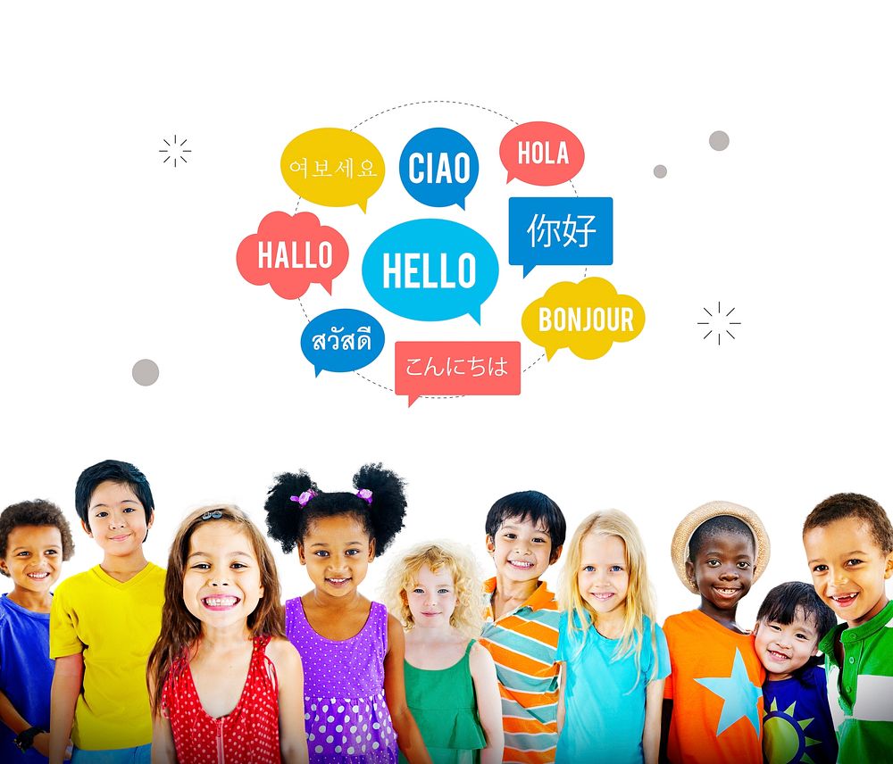 Different Language Speech Bubble Hello Concept