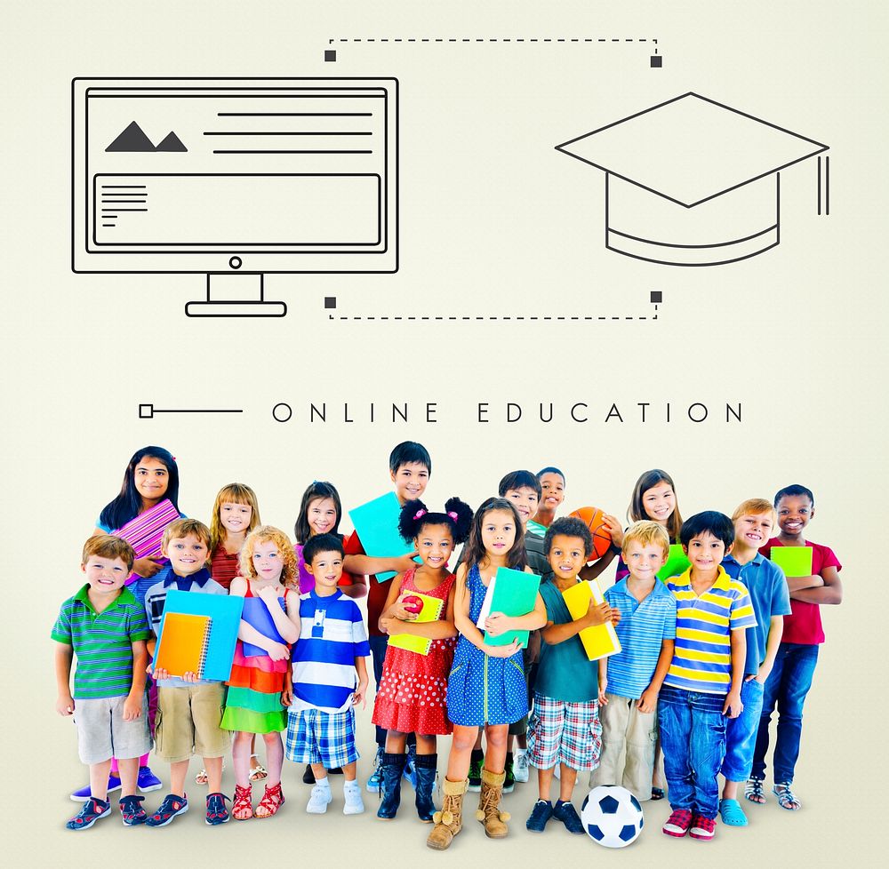 Online Education Technology Student Graphic Concept