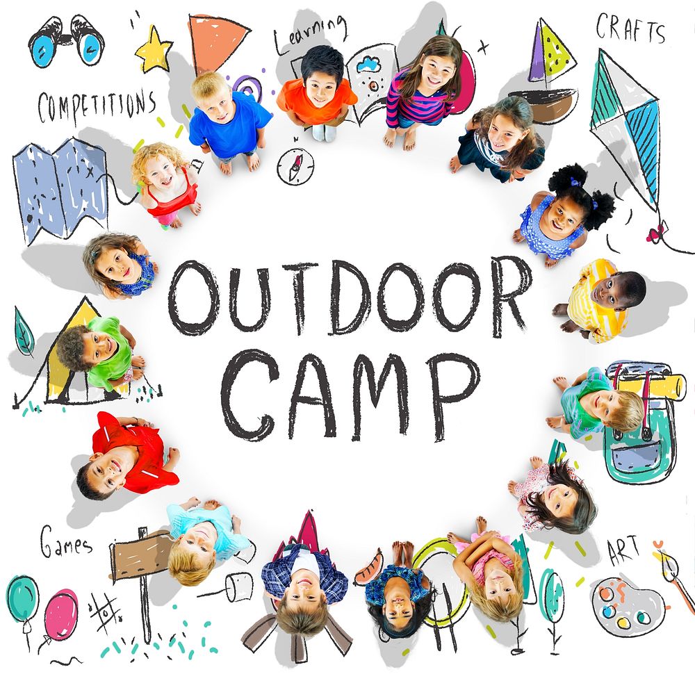 Summer Kids Camp Adventure Explore Concept