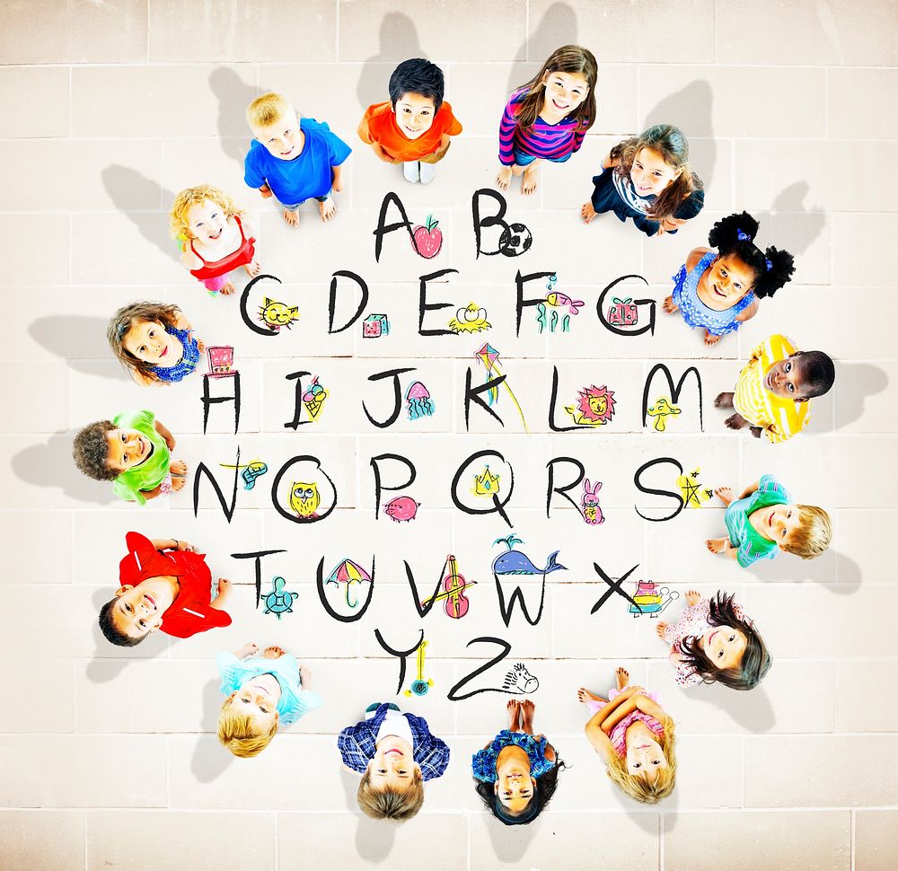 English Alphabet Letters Number Education Concept