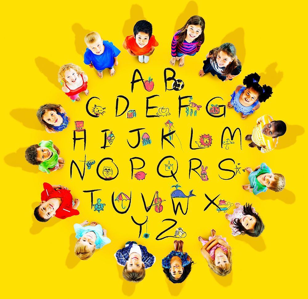 English Alphabet Letters Number Education Concept