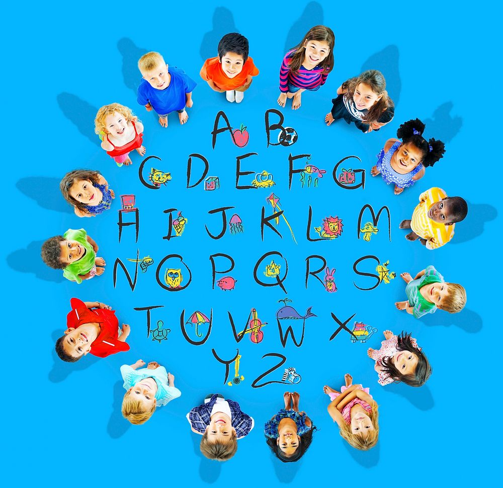 English Alphabet Letters Number Education Concept