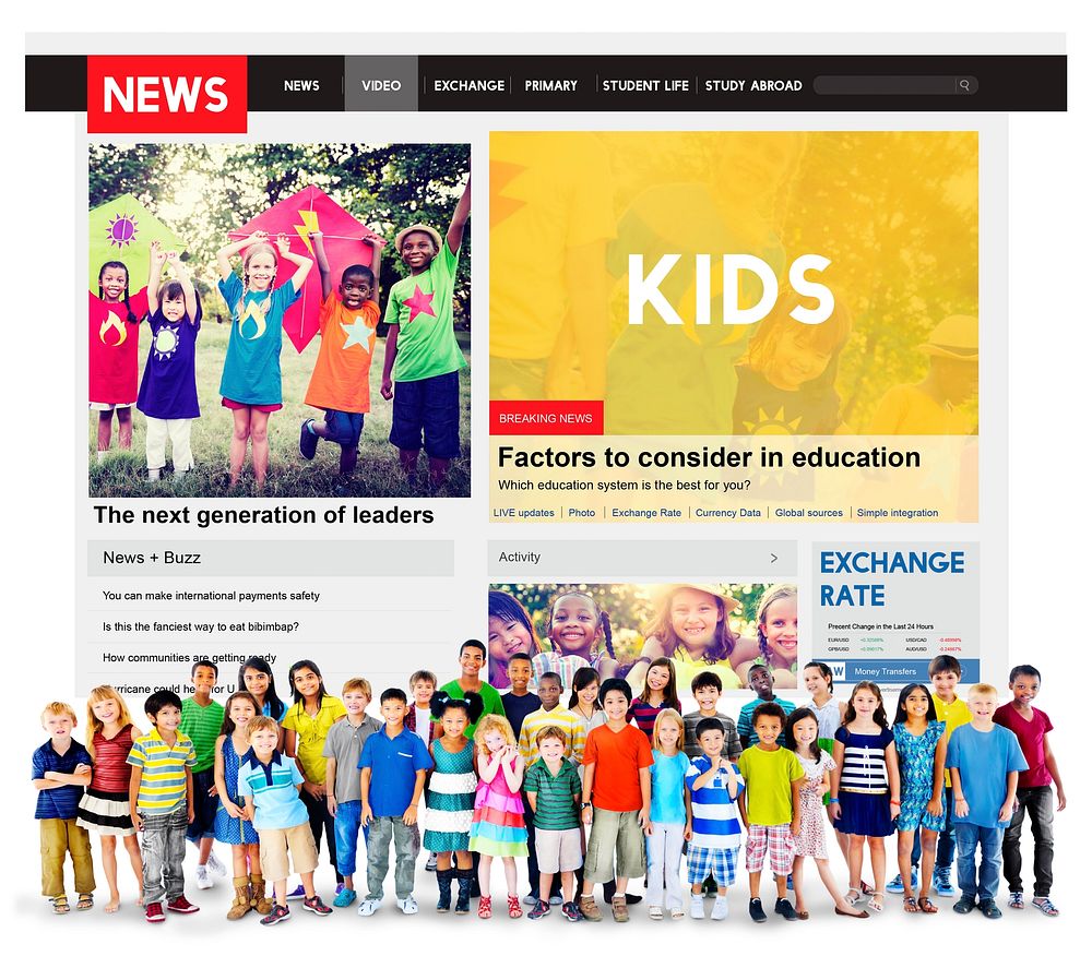 Kids News Feed Article Advertisement Concept
