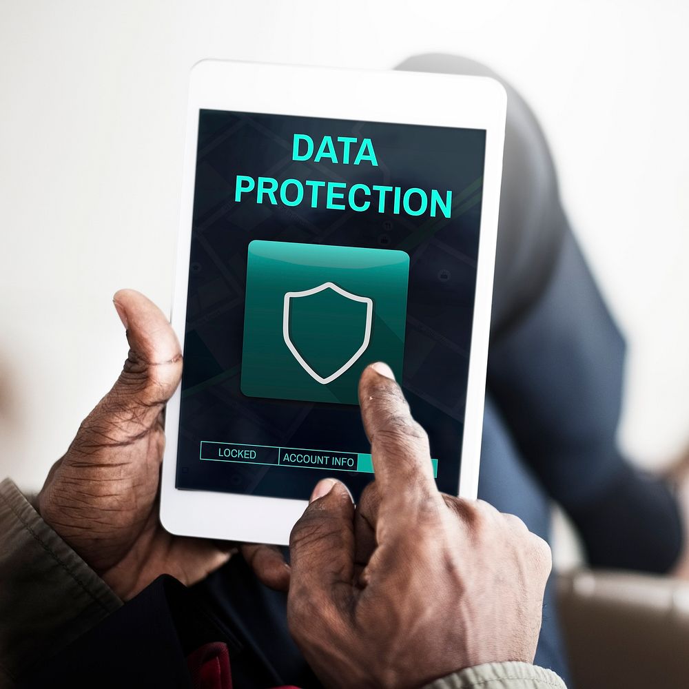 Data Protection Shield Secured Permission Graphic Concept