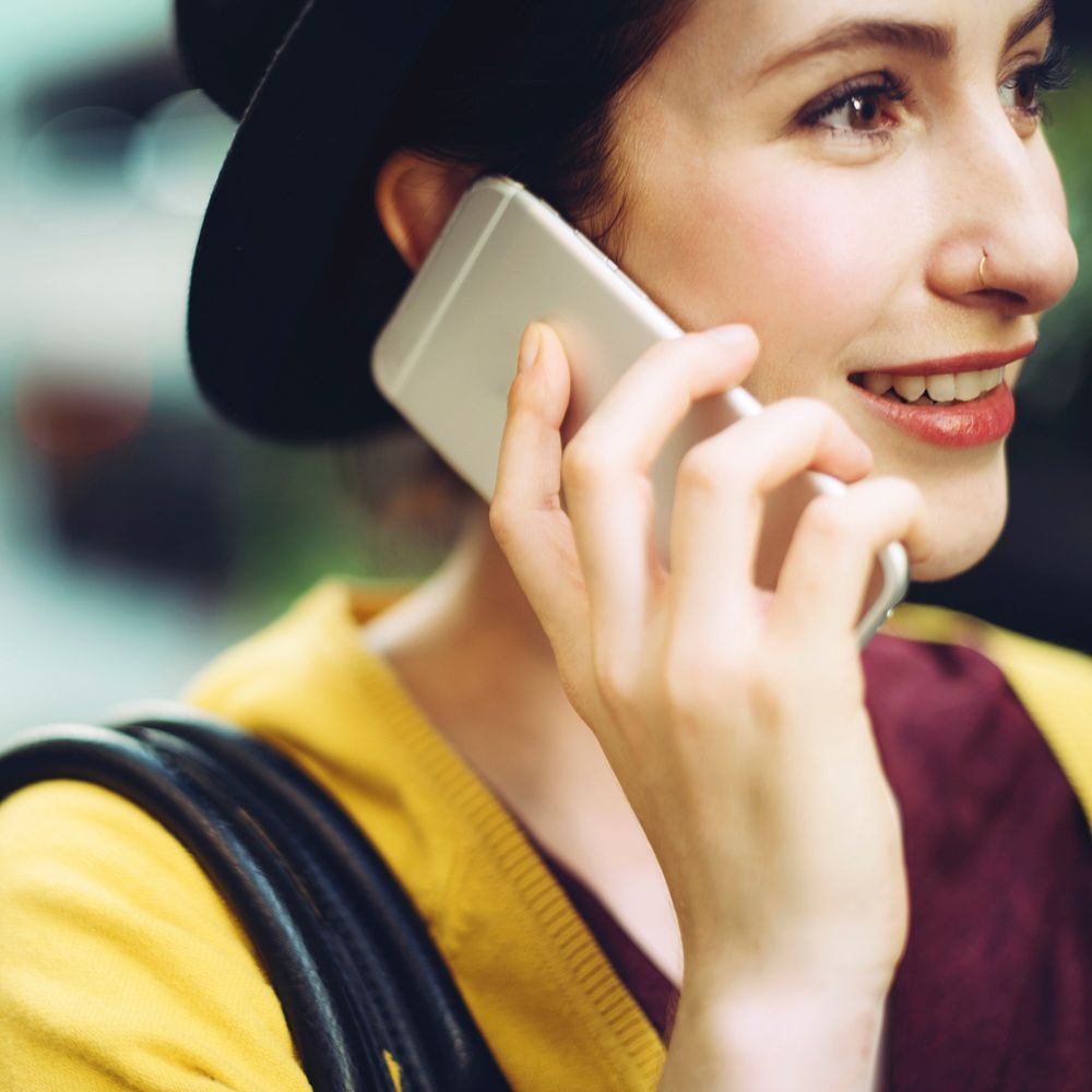 Woman Mobile Connection Talking Communication Concept