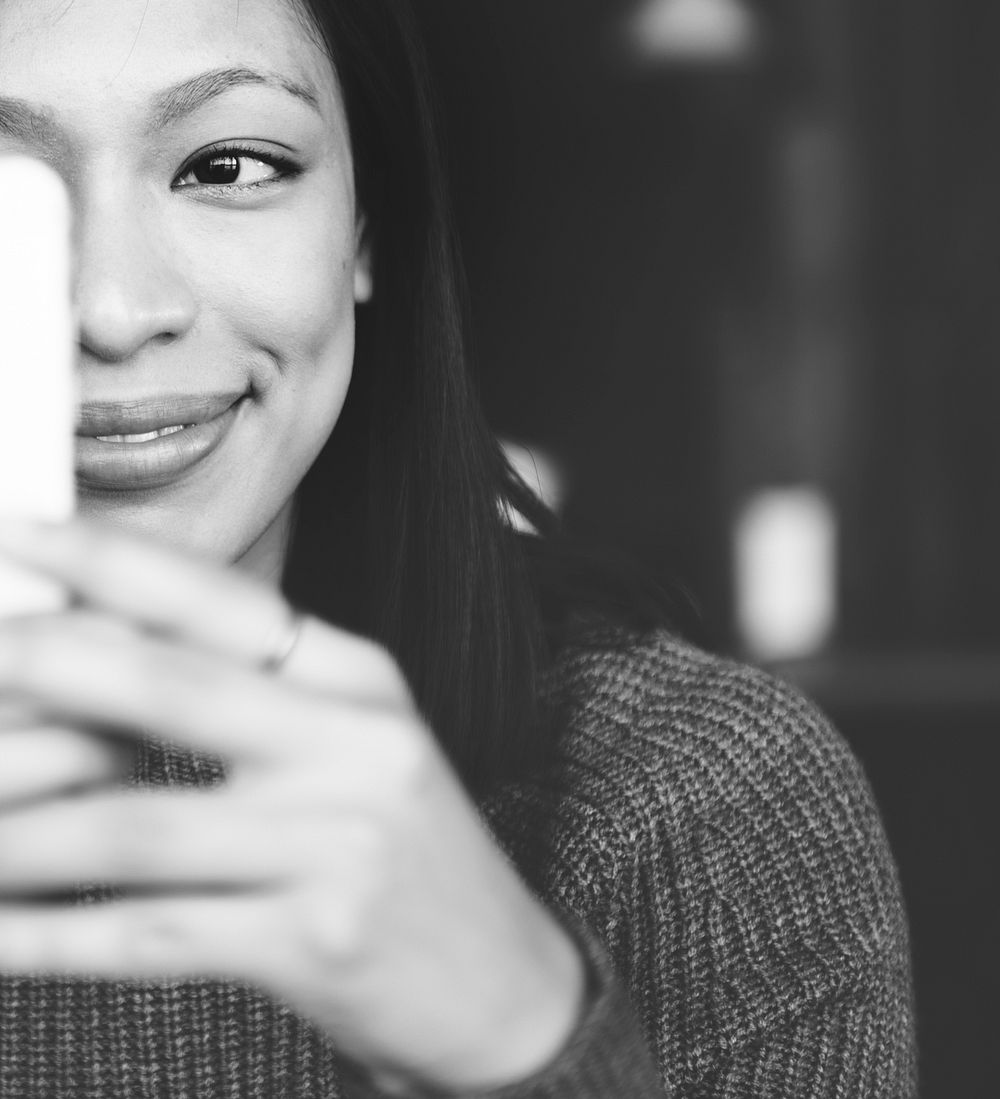 Portrait Smiling Technology Selfie Mobile Phone