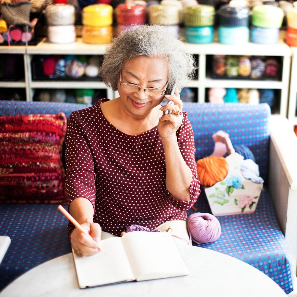 Knitting Handcraft Leisure Activity Recreational Pursuit Retirement Concept