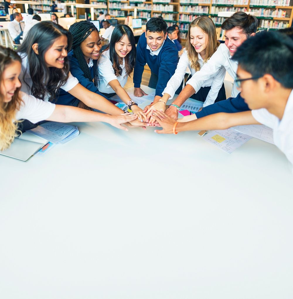 Students together as a team in class