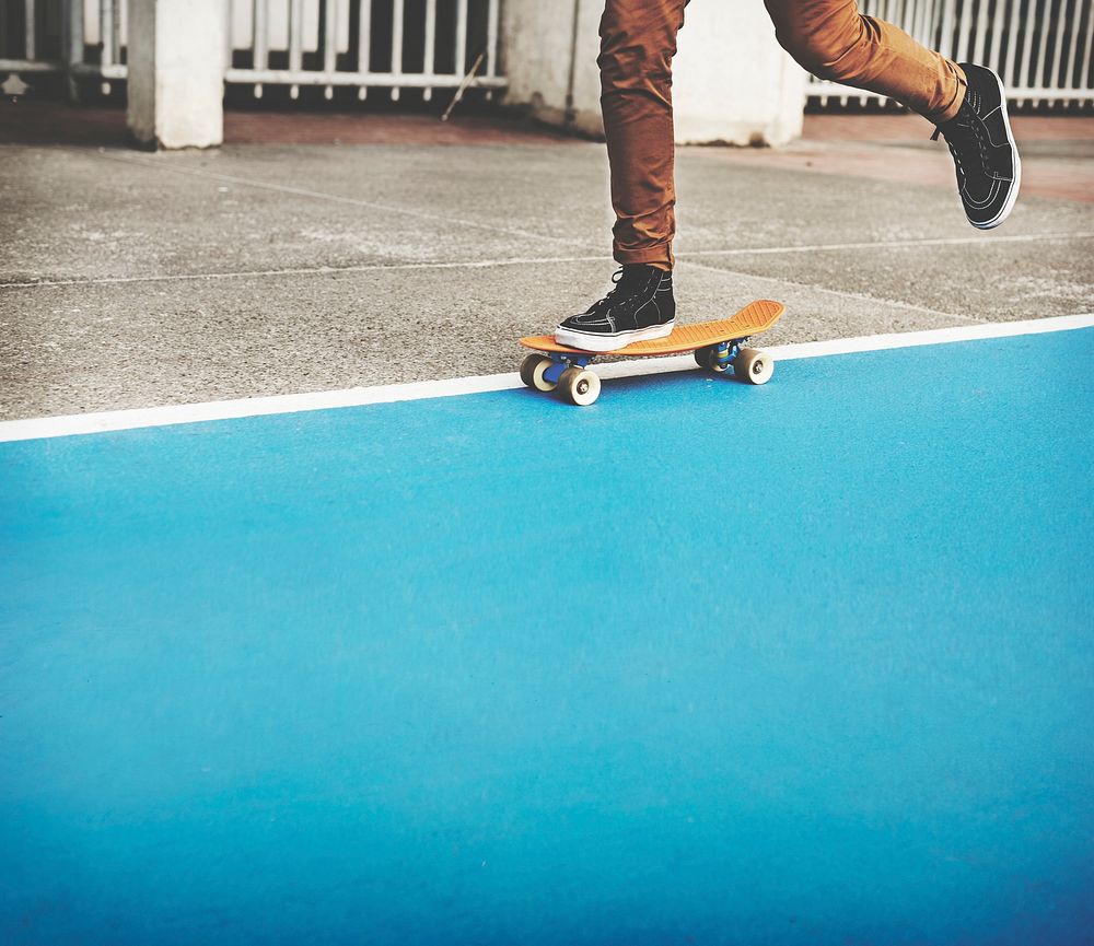 Young man skateboarding shoot