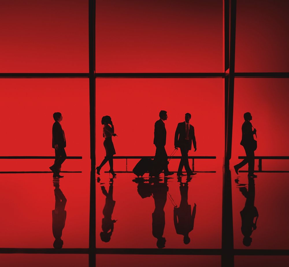 Silhouette Business People Traveling Passenger Concept