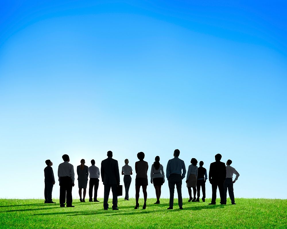 Business People Silhouette Outdoors The Way Forward Vision