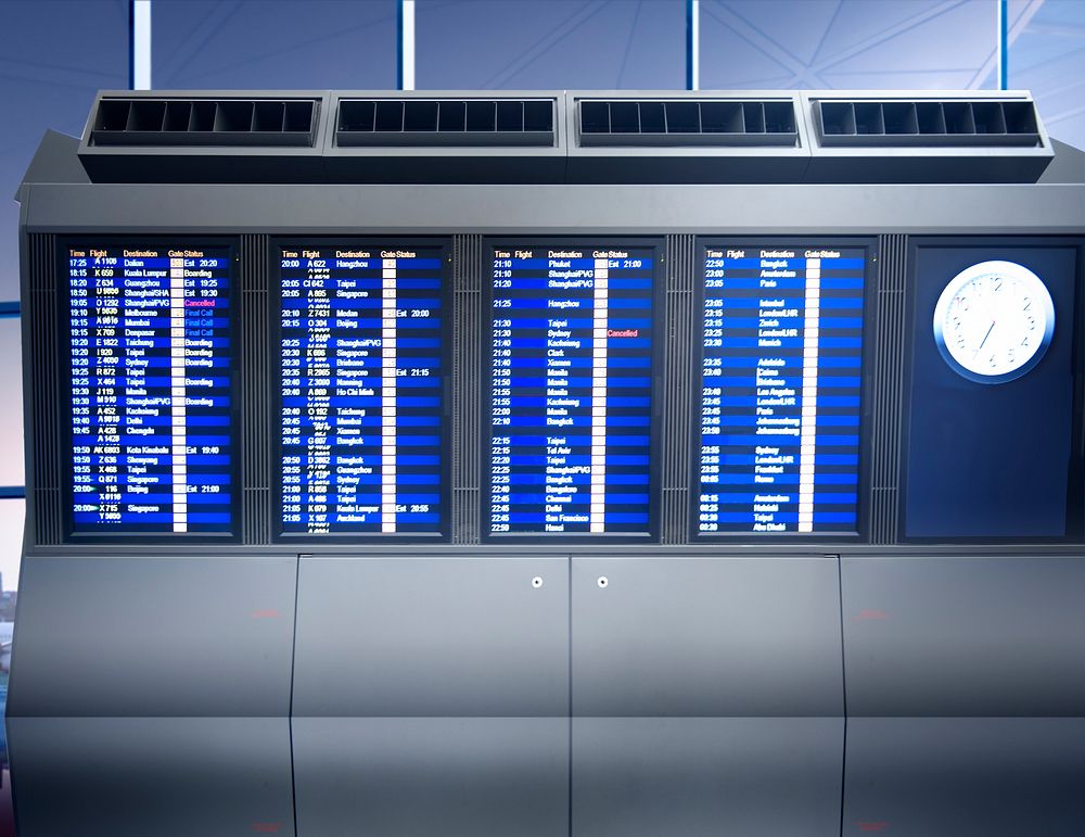 Airport Information Boarding Destination Terminal Concept