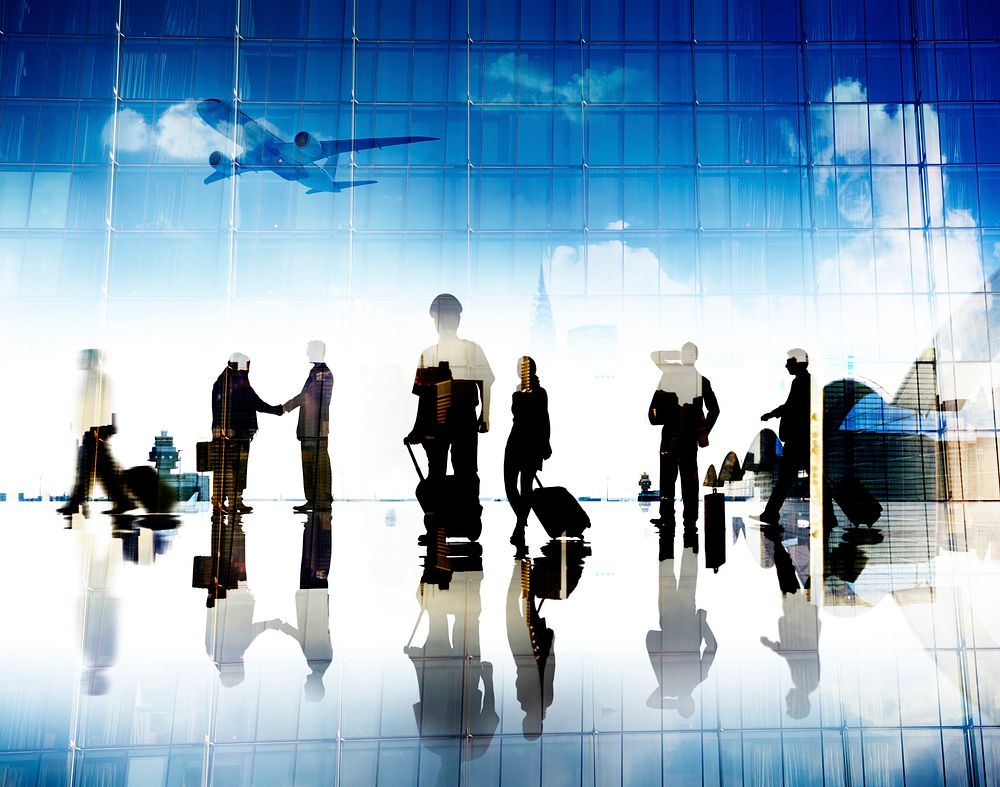 Business People Pilot Corporate Airport Travel Flight Concept