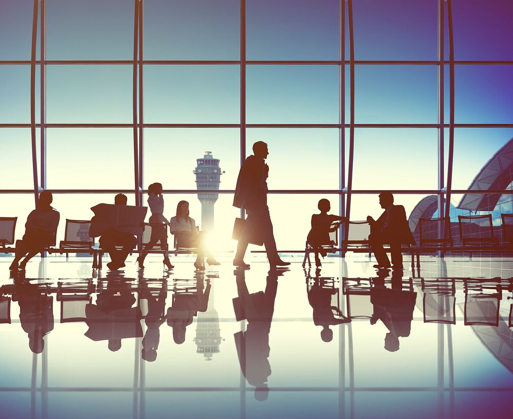 Business People Traveling Airplane AIrport Terminal Concept