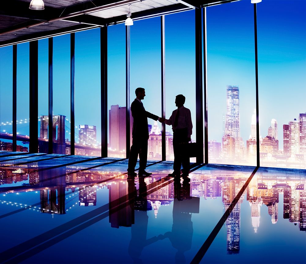 Businessmen Handshake Corporate Greeting Communication Concept