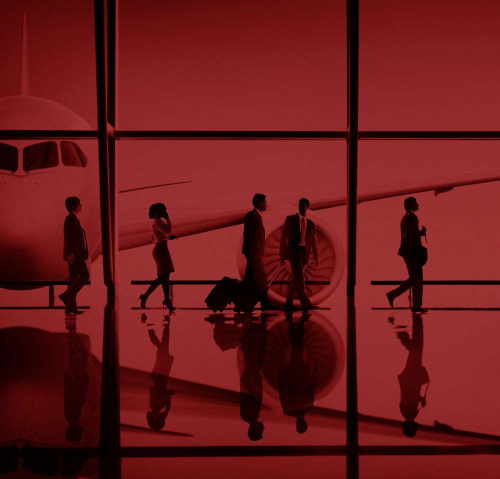 Silhouettes of Business People Airport Passenger Concept