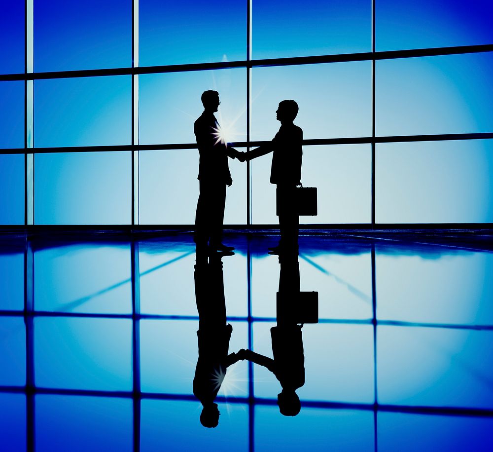Businessmen Handshaking Contract Corporate Business Concept