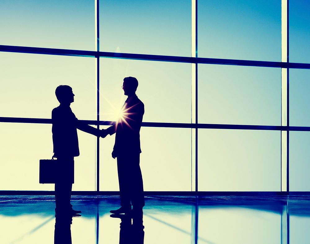 Businessmen Handshaking Contract Corporate Business Concept