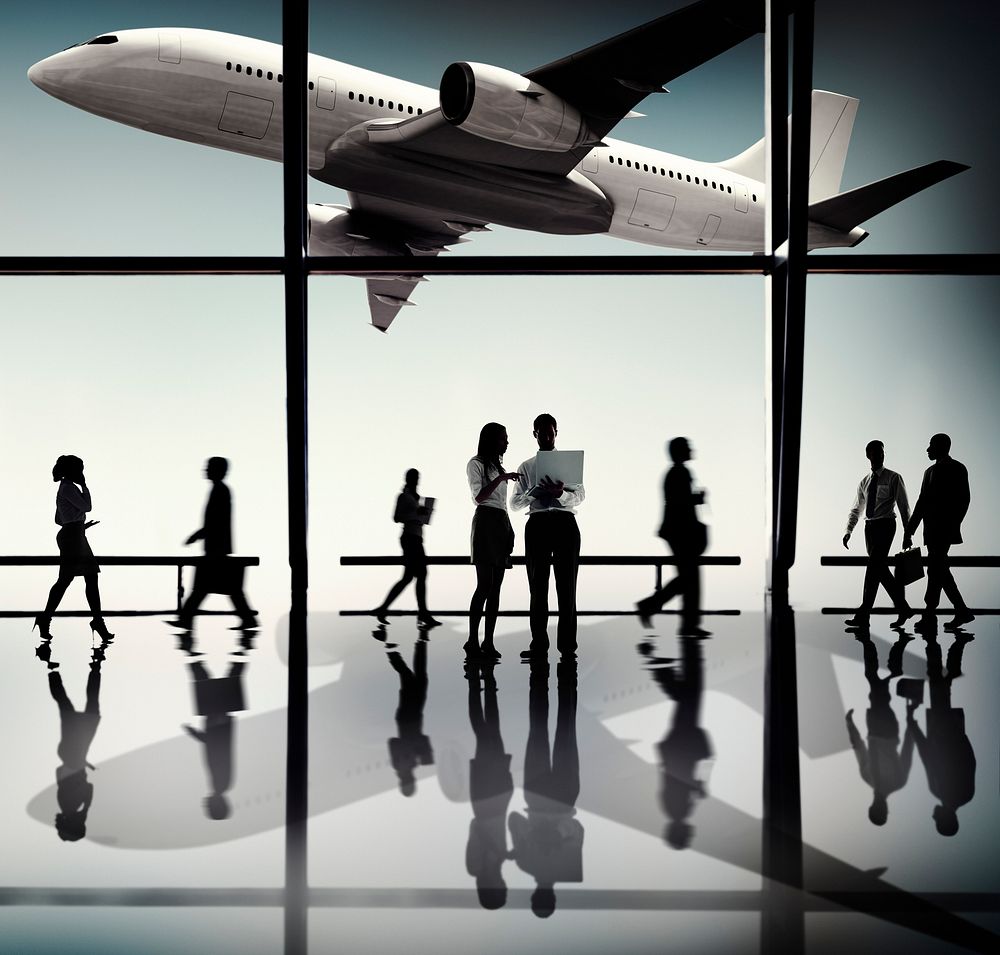Business People Conversation Airport Concept