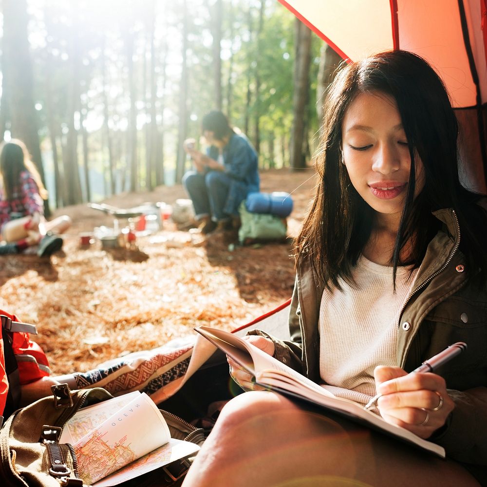 Girl Writing Journal Tent Concept
