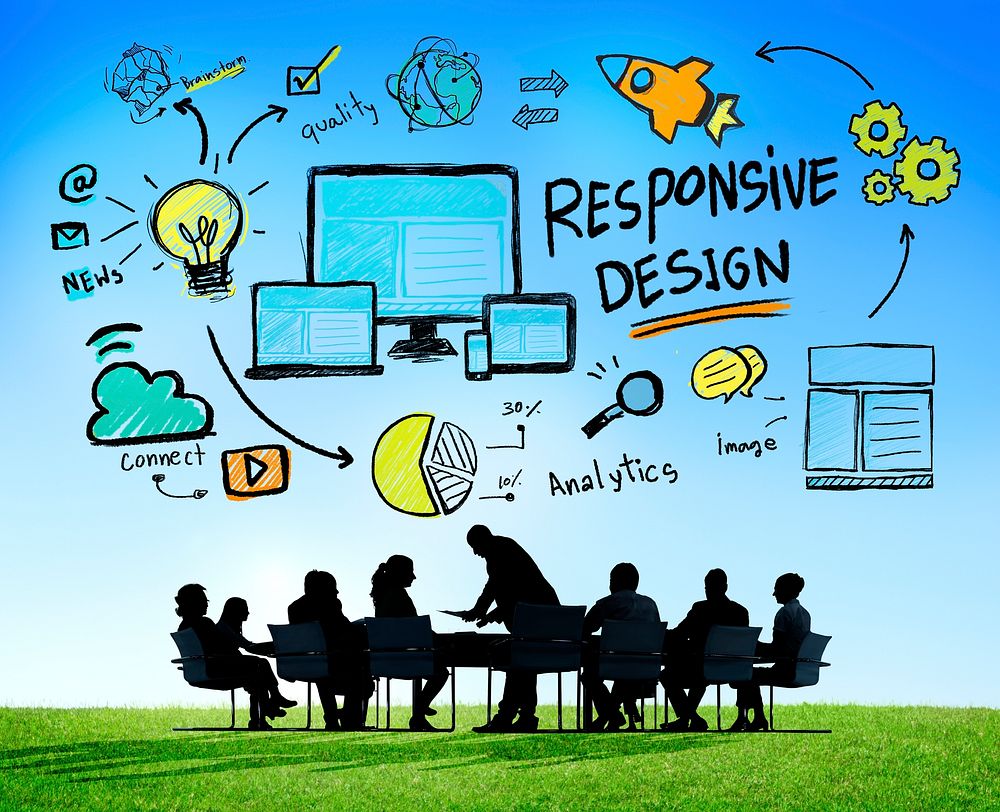 Responsive Design Internet Web Online Business Meeting Concept