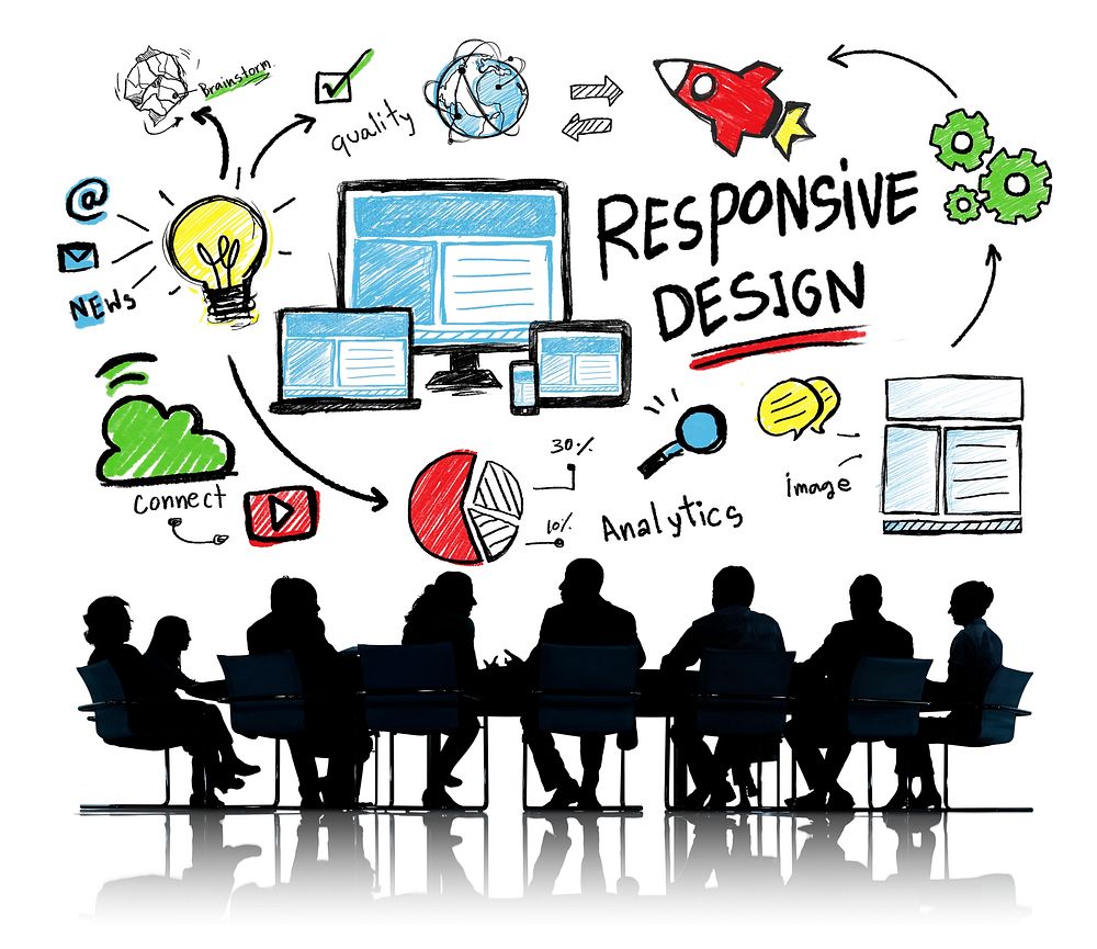 Responsive Design Internet Web Online Business Meeting Concept
