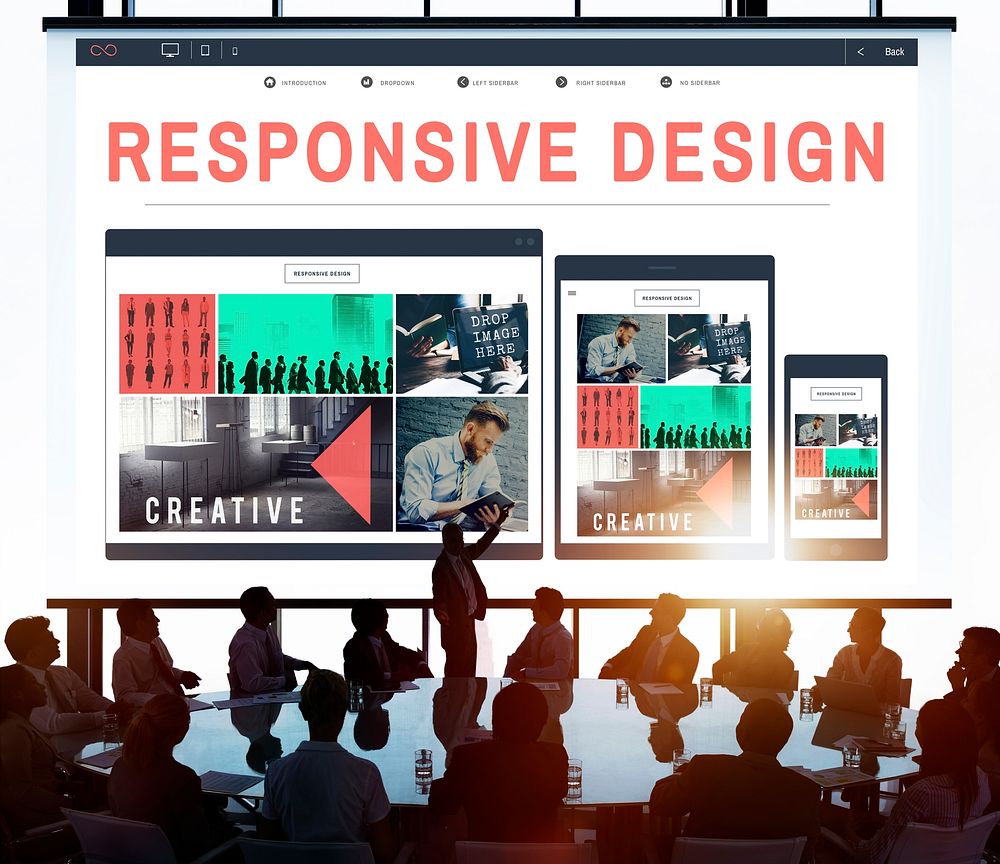 Responsive Design Layout Media Content Browser Concept