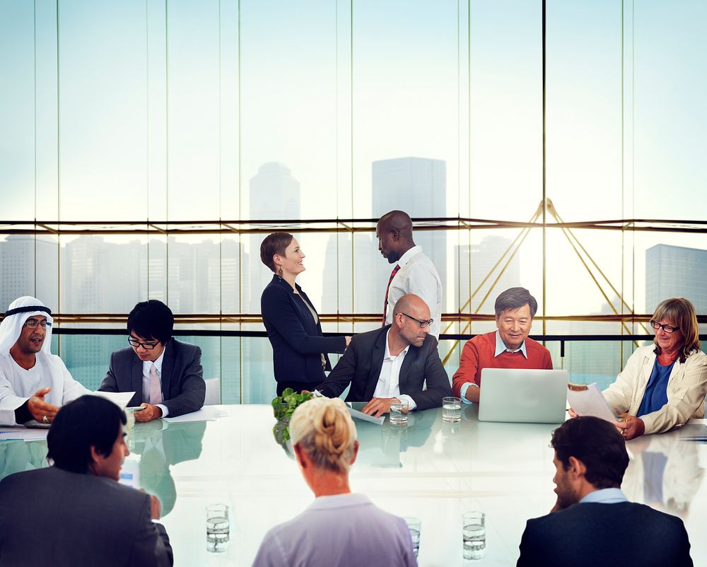Business People Handshake Meeting Corporate Office Working Concept