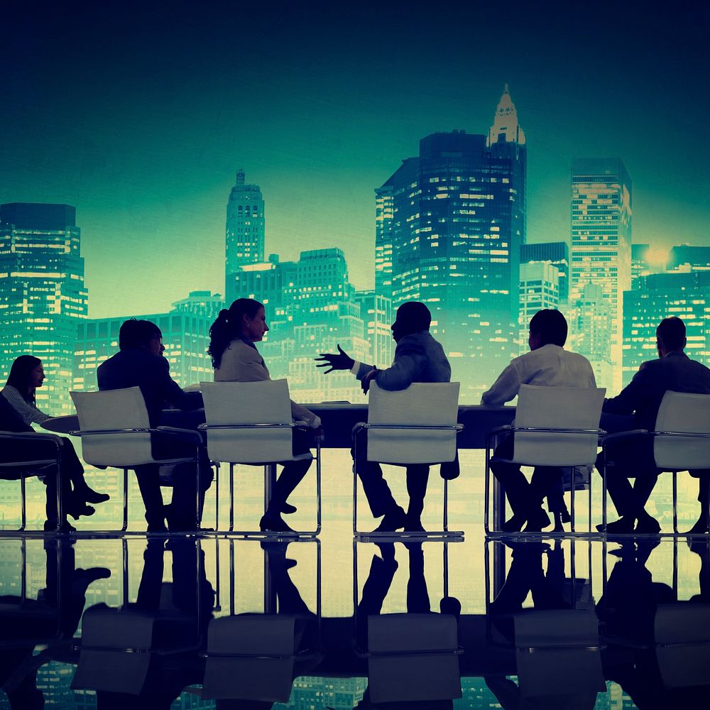 Business People Meeting Corporate Cityscape Skyline Concept