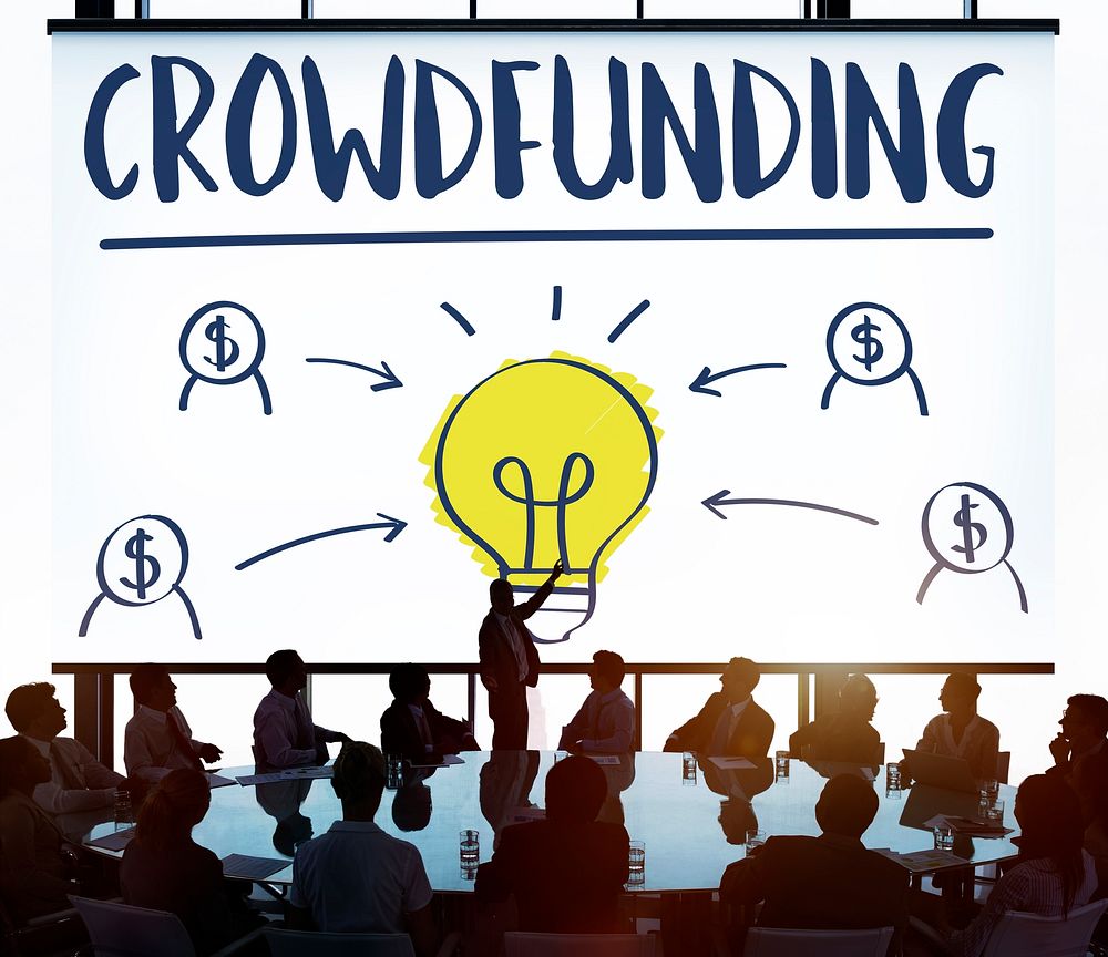 Crowdfunding Money Business Bulb Graphic Concept