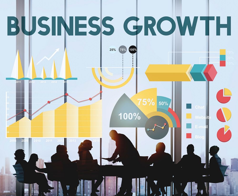 Business Growth Percentage Business Chart Concept