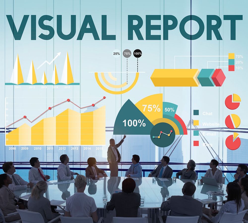 Visual Report Percentage Business Chart Concept